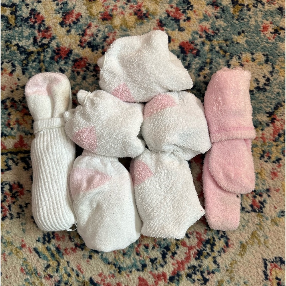 pink and white sock bundle